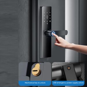 Wifi Door Handle Smart Lock Biometric Fingerprint Recognition For Tu-Ya App Fit Wifi Door Handle Smart Lock Biometric Fingerprint Recognition For Tu-Ya App Fit