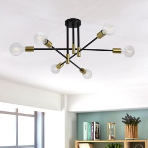 Black And Gold Sputnik Ceiling Light, 6 Lights Modern Sputnik Chandeliers Ceilin Black And Gold Sputnik Ceiling Light, 6 Lights Modern Sputnik Chandeliers Ceilin