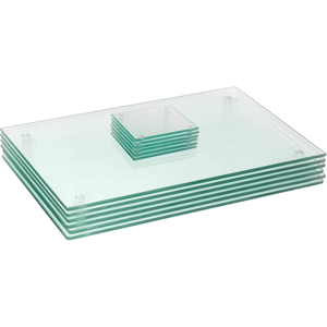Does Not Apply Glass Placemats & Coasters Set - 12pc - Clear - 40x30cm - Dining Table Protectio Does Not Apply Glass Placemats & Coasters Set - 12pc - Clear - 40x30cm - Dining Table Protectio