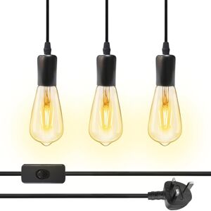 3 Lights Plug In Pendant Lighting: Plug In Ceiling Light Fixture With Switch And 3 Lights Plug In Pendant Lighting: Plug In Ceiling Light Fixture With Switch And