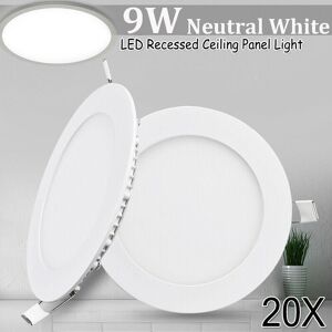 Kartols 20x 9w Round Led Recessed Ceiling Panel Down Lights Lamp Fixture Neutral White Kartols 20x 9w Round Led Recessed Ceiling Panel Down Lights Lamp Fixture Neutral White