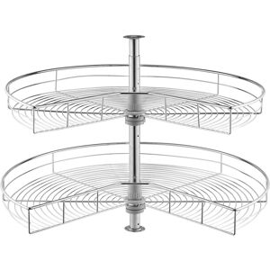 Vevor 31" 2 Tier Kidney Shaped Chrome Corner Organizer Lazy Susan Cabinet Blind Vevor 31" 2 Tier Kidney Shaped Chrome Corner Organizer Lazy Susan Cabinet Blind