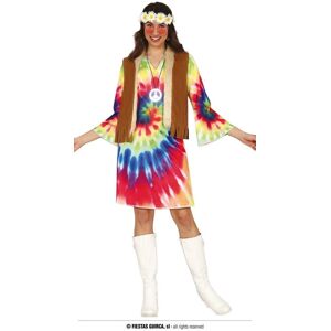 Fiestas Guirca Hippie Girl Tie Dye Dress Ladies Fancy Dress Costume Size 10-12 Fiestas Guirca Hippie Girl Tie Dye Dress Ladies Fancy Dress Costume Size 10-12