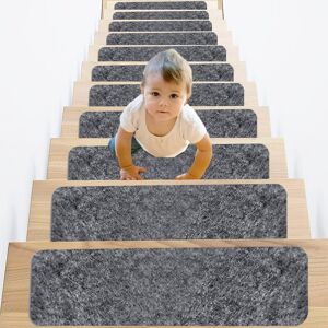 Misvayli 14pcs Stair Carpet Treads, Stair Stickers Self-Adhesive, 55 * 20cm Non-Slip Sta Misvayli 14pcs Stair Carpet Treads, Stair Stickers Self-Adhesive, 55 * 20cm Non-Slip Sta