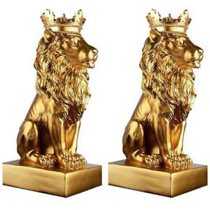 Sodial 2x Abstract Crown Lion Statue Home Office Bar Male Lion Faith Resin7997 Sodial 2x Abstract Crown Lion Statue Home Office Bar Male Lion Faith Resin7997