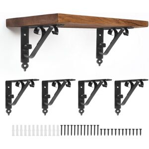 Uxcell 6 Pcs Decorative Shelf Brackets, 250mm/10 Inch Floating Shelf Brackets, Black Uxcell 6 Pcs Decorative Shelf Brackets, 250mm/10 Inch Floating Shelf Brackets, Black