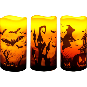 Does Not Apply 3 Pcs Battery Operated Flameless Halloween Candles With 6 Hour Timer,Genuine Wax Does Not Apply 3 Pcs Battery Operated Flameless Halloween Candles With 6 Hour Timer,Genuine Wax