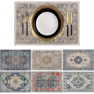 Set Of 6 Bohemian Place Mats, 30 X 45 Cm Washable Place Mats, Hand-Stitched, Pri Set Of 6 Bohemian Place Mats, 30 X 45 Cm Washable Place Mats, Hand-Stitched, Pri