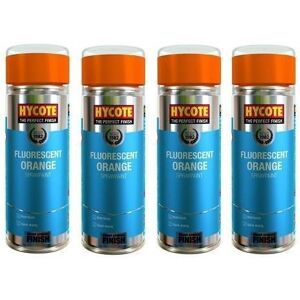 4x Hycote Fluorescent Orange Fast Drying Aerosol Spray Paint 400ml Xuk470 Metal 4x Hycote Fluorescent Orange Fast Drying Aerosol Spray Paint 400ml Xuk470 Metal