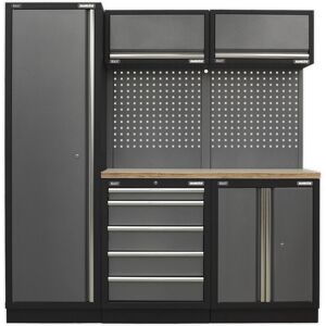 Thatcable Garage Storage System Unit - 1960 X 485 X 2000mm - 36mm Pressed Wood Worktop Thatcable Garage Storage System Unit - 1960 X 485 X 2000mm - 36mm Pressed Wood Worktop