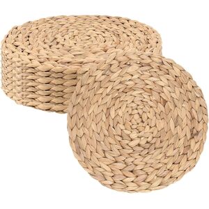 Set Of 8 Round Woven Placemats, 30cm Heat Resistant Natural Water Hyacinth Home Set Of 8 Round Woven Placemats, 30cm Heat Resistant Natural Water Hyacinth Home