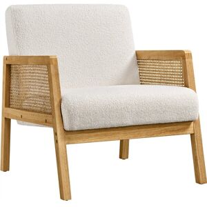 Ukuniversal365 Rattan Sides Accent Chair With Soft Padded, Wood Legs, Armchair For Living Room Ukuniversal365 Rattan Sides Accent Chair With Soft Padded, Wood Legs, Armchair For Living Room