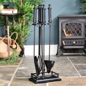 Black Country Metal Works Black Powder Coated Victorian Four Piece Companion Set - 64cm Black Country Metal Works Black Powder Coated Victorian Four Piece Companion Set - 64cm