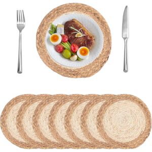 30cm Round Placemats Set Of 8, Heat-Resist And Woven Place Mats, Natural Handmad 30cm Round Placemats Set Of 8, Heat-Resist And Woven Place Mats, Natural Handmad