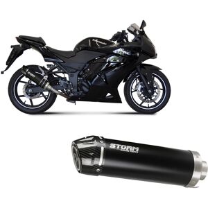 Storm By Mivv Exhaust Muffler Storm Gp Black Carbon Cap For Kawasaki Ninja 250r 2008 > 2013 Storm By Mivv Exhaust Muffler Storm Gp Black Carbon Cap For Kawasaki Ninja 250r 2008 > 2013