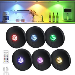 Rechargeable Puck Lights,6pack Led Under Cabinet Counter Lights,2000mah Battery Rechargeable Puck Lights,6pack Led Under Cabinet Counter Lights,2000mah Battery