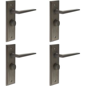 4 Pack Elegant Dark Bronze Bathroom Door Handle With Backplate And Tur Variant 7 4 Pack Elegant Dark Bronze Bathroom Door Handle With Backplate And Tur Variant 7