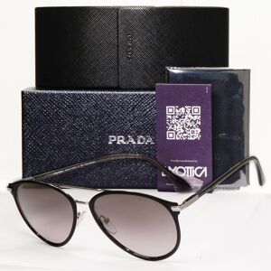 Prada Sunglasses Polarized Black Gunmetal Grey Glass Lens Pr51ws Spr 51w 02g-09g Prada Sunglasses Polarized Black Gunmetal Grey Glass Lens Pr51ws Spr 51w 02g-09g