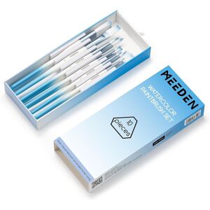 Meeden Watercolor Paint Brush Set - 10 Pcs Art Painting Brushes With Flat Round Meeden Watercolor Paint Brush Set - 10 Pcs Art Painting Brushes With Flat Round