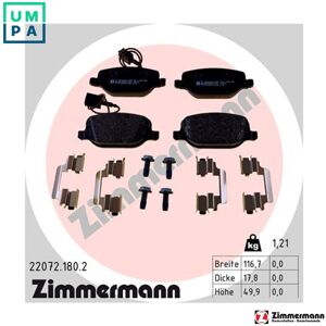 Zimmermann Brake Pad Set Disc Brake 22072.180.2 For Alfa Romeo 960 A1.000 1.7l 4cyl 4c Zimmermann Brake Pad Set Disc Brake 22072.180.2 For Alfa Romeo 960 A1.000 1.7l 4cyl 4c