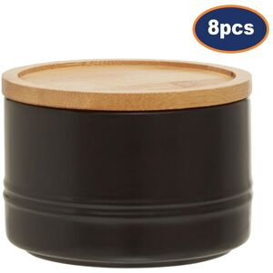 Premier Housewares Pack Of 8 380ml Black Stoneware Kitchen Food Coffee Sugar Tea Storage Canisters Premier Housewares Pack Of 8 380ml Black Stoneware Kitchen Food Coffee Sugar Tea Storage Canisters
