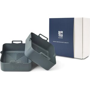 Kitchen Curated 2-Piece Premium Reusable Silicone Air Fryer Liners - Square & Thick Platinum-Gra Kitchen Curated 2-Piece Premium Reusable Silicone Air Fryer Liners - Square & Thick Platinum-Gra