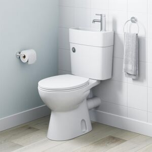Affine 2-In-1 Close Coupled Toilet With Sink On Top Cloakroom Combo Space Saving Unit Affine 2-In-1 Close Coupled Toilet With Sink On Top Cloakroom Combo Space Saving Unit