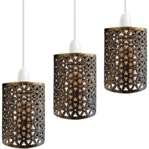 Ledsone 3 Pack Of Industrial Brushed Copper Metal Bulb Guard Drum Shaped Lampshades For Ledsone 3 Pack Of Industrial Brushed Copper Metal Bulb Guard Drum Shaped Lampshades For