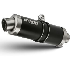 Exhaust Storm By Mivv Black Muffler Oval Steel For Kawasaki Zx-6 Rr 2005 > 2006 Exhaust Storm By Mivv Black Muffler Oval Steel For Kawasaki Zx-6 Rr 2005 > 2006