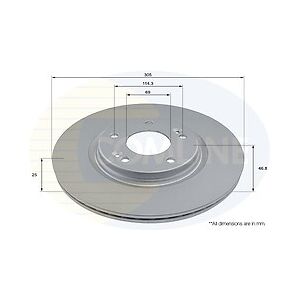 Comline Coated Brake Disc - Supersedes Adc5015v Front Axle To Fit Hyundai I30 16->, Kona Comline Coated Brake Disc - Supersedes Adc5015v Front Axle To Fit Hyundai I30 16->, Kona