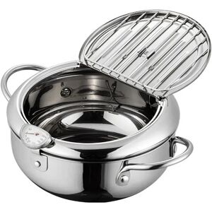 Sodial Japanese Tempura Fryer Pan With And Lid, 304 Stainless Steel Deep Frying3208 Sodial Japanese Tempura Fryer Pan With And Lid, 304 Stainless Steel Deep Frying3208