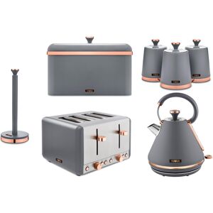 Tower Cavaletto Grey Kettle Toaster Bread Bin Canisters Kitchen Roll Holder Set Tower Cavaletto Grey Kettle Toaster Bread Bin Canisters Kitchen Roll Holder Set