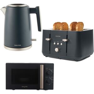 Salter Kettle 4 Slice Toaster Microwave Set Matching Kitchen Marino Blue Grey Salter Kettle 4 Slice Toaster Microwave Set Matching Kitchen Marino Blue Grey