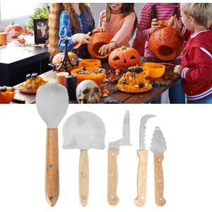 5pcs/set Stainless Steel Hand Carving Tool Wooden Handle For Halloween Uk 5pcs/set Stainless Steel Hand Carving Tool Wooden Handle For Halloween Uk