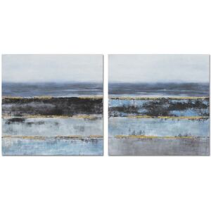 DKD Home Decor Blue Abstract Modern Canvas - 2 Units DKD Home Decor Blue Abstract Modern Canvas - 2 Units