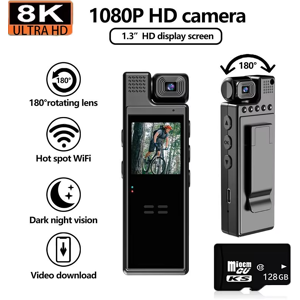 Does Not Apply 8k Hd Portable Mini Action Camera Wifi Back Clip 180° Rotatable Ir Night Vision Does Not Apply 8k Hd Portable Mini Action Camera Wifi Back Clip 180° Rotatable Ir Night Vision