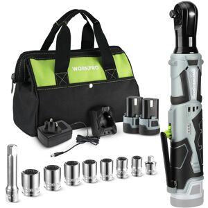 Workpro Cordless Ratchet Wrench Set 3/8 Cordless Ratchet With 7 Sockets Extension Bar & Workpro Cordless Ratchet Wrench Set 3/8 Cordless Ratchet With 7 Sockets Extension Bar &