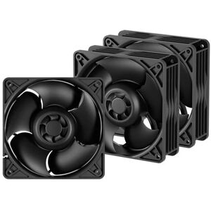 120mm Arctic S12038-8k (3 Pack) Fans, Black, Airflow/pressure Optimised, 5 Blade 120mm Arctic S12038-8k (3 Pack) Fans, Black, Airflow/pressure Optimised, 5 Blade