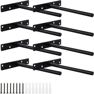 wopplxy Wopplxy 8 Pcs Floating Shelf Bracket, 200mm Heavy Duty Black Invisible Hidden S wopplxy Wopplxy 8 Pcs Floating Shelf Bracket, 200mm Heavy Duty Black Invisible Hidden S