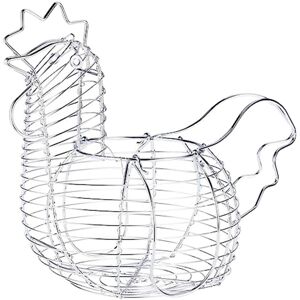 Sodial 3x(Metal Wire Egg Baskets For Eggs, Chicken Shaped Egg Holder, Rustic Round7592 Sodial 3x(Metal Wire Egg Baskets For Eggs, Chicken Shaped Egg Holder, Rustic Round7592