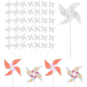 Sodial 2x(50pcs Diy Kids Pinwheels, White Blank Pinwheels Blank Plastic3208 Sodial 2x(50pcs Diy Kids Pinwheels, White Blank Pinwheels Blank Plastic3208
