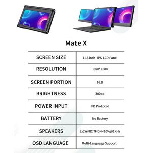 Gtmedia 11.6 Inch Laptop Screen Extender Fhd 1080p Hdr Ips Dual Monitors Ex Ou Gtmedia 11.6 Inch Laptop Screen Extender Fhd 1080p Hdr Ips Dual Monitors Ex Ou