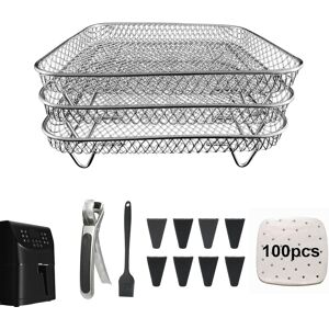 Square Air Fryer Rack Set By Magla. Compatible With Ninja Speedi 5.7l, Cosori 5. Square Air Fryer Rack Set By Magla. Compatible With Ninja Speedi 5.7l, Cosori 5.