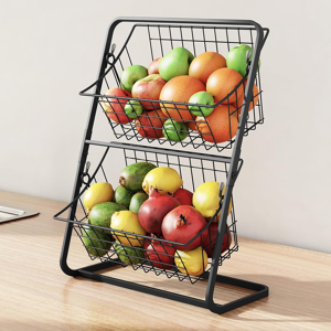 Does Not Apply 2 Tier Storage Basket, 28x15x37cm Stander Storage Shelf, Stacking Vintage Style Does Not Apply 2 Tier Storage Basket, 28x15x37cm Stander Storage Shelf, Stacking Vintage Style