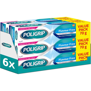 Does Not Apply Poligrip Cream To Secure Dentures, False Teeth & Partials, Flavour Free 6 X 70g Does Not Apply Poligrip Cream To Secure Dentures, False Teeth & Partials, Flavour Free 6 X 70g