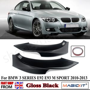 Magickit For Bmw 3series E92 E93 M Sport 10-13 Lci Front Corner Splitters Lip Gloss Black Magickit For Bmw 3series E92 E93 M Sport 10-13 Lci Front Corner Splitters Lip Gloss Black