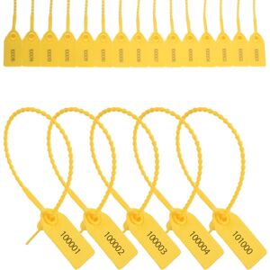 Sodial 1000 Pcs Plastic Tamper Seals Safety Numbered Zip Ties Labels (Yellow) G8w66803 Sodial 1000 Pcs Plastic Tamper Seals Safety Numbered Zip Ties Labels (Yellow) G8w66803