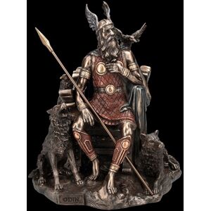 Veronese Odin Figure With Wolves And Raven On Throne - Mythology Fantasy Figure 25cm Veronese Odin Figure With Wolves And Raven On Throne - Mythology Fantasy Figure 25cm