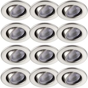 Firstchoicelighting Set Of 12 Satin Nickel 6w Led Fire Rated 3000k Tilt Recessed Ceiling Downlights Firstchoicelighting Set Of 12 Satin Nickel 6w Led Fire Rated 3000k Tilt Recessed Ceiling Downlights
