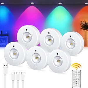 Under Cabinet Kitchen Lights Rechargeable Wireless Puck Lights With Remote, Rgb Under Cabinet Kitchen Lights Rechargeable Wireless Puck Lights With Remote, Rgb